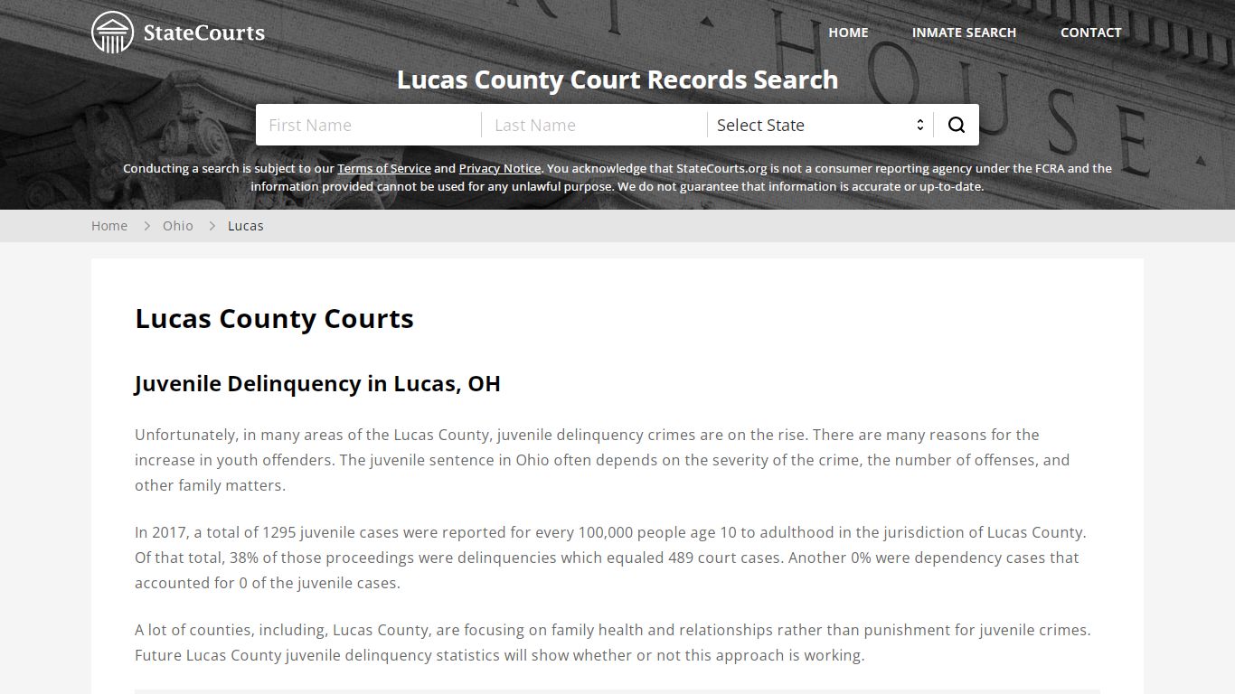 Lucas County, OH Courts - Records & Cases - StateCourts